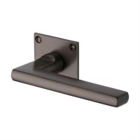 BAU2910-MB - Heritage Brass Door Handle Lever Latch on Square Rose Trident Design Matt Bronze Finish