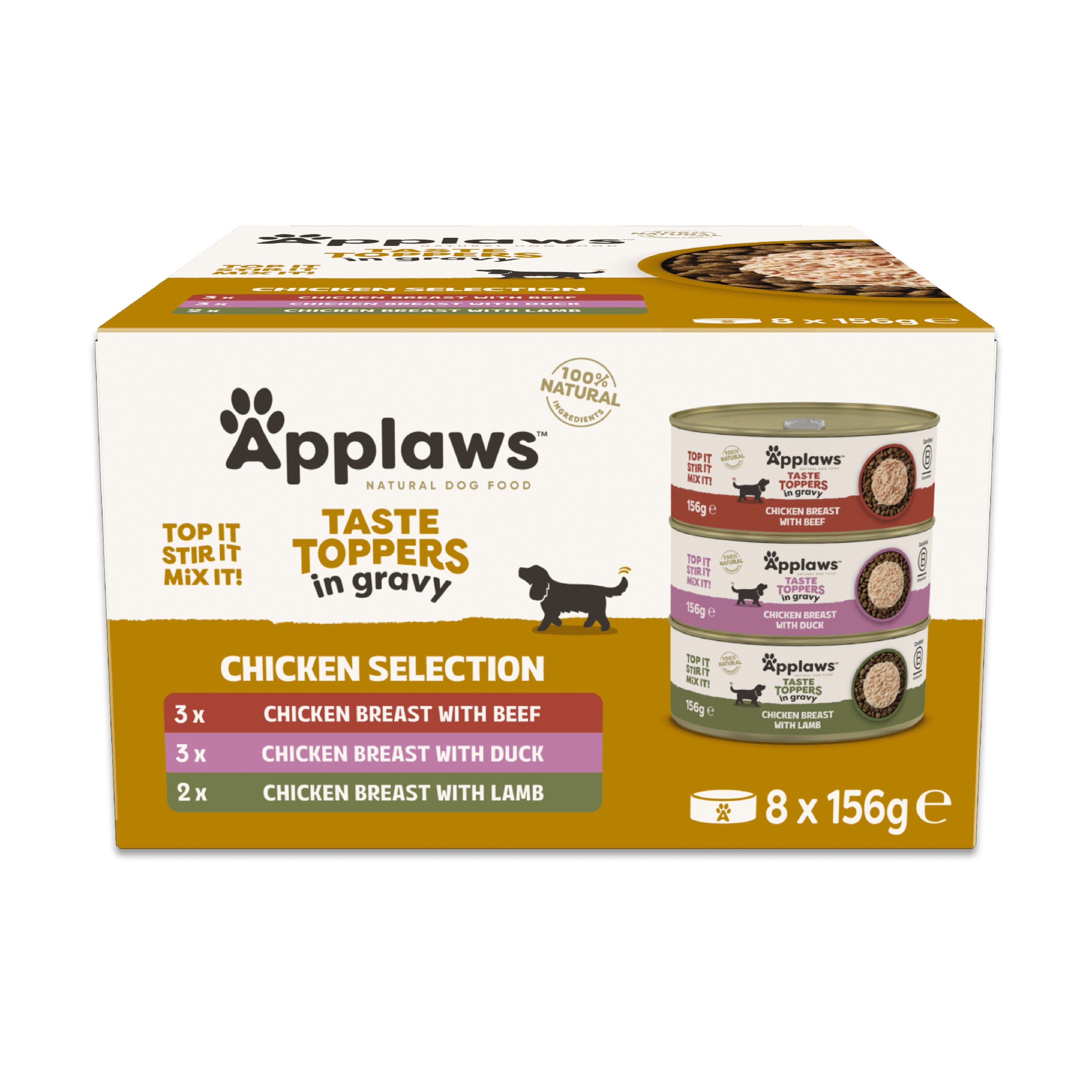 Applaws Taste Toppers Dog Can Gravy Selection 156g x 8