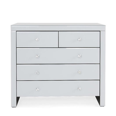 Hollywood 2+3 Drawer Chest - White