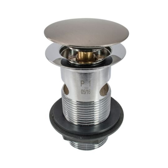 Tucker French 1&frac14;" Mushroom Clicker Basin Waste Brushed Nickel