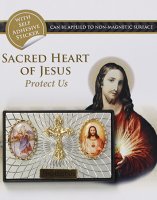 Car Plaque-Christopher/S.Heart/S.Carded   (72111)