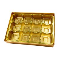 THS Packing - 12 choc gold base, gold vac tray and clear lid x 25pcs