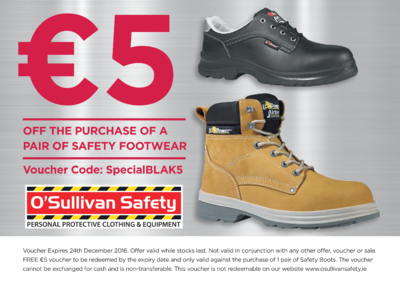 &euro;5 off Safety Footwear Voucher