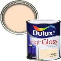 Dulux High Gloss Coral Ivory 2.5L Tin & Colour Swatch