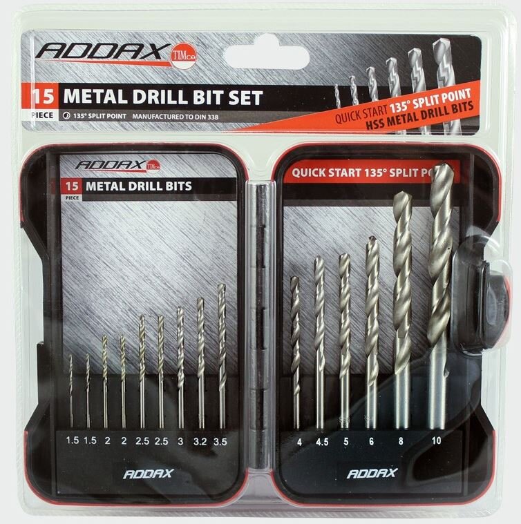 Metal Drill Bit Set HSS 1.510mm 15 Piece Goodwins