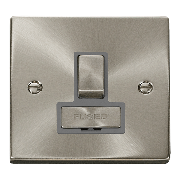 Click Deco 13A Switched Fused Spur Stainless Steel Grey Insert VPSC751GY