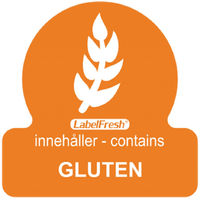 Allergen Lable - Gluten, 30x30mm, 500 labels per roll