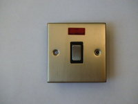 45A 1 Gang Cooker Switch with Neon Satin Chrome