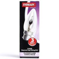 EVEREADY CLEAR CANDLE FLICKER FLAME BC 3W