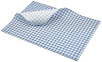 Greaseproof Paper Blue Gingham Print 35 x 25cm pack of 1000