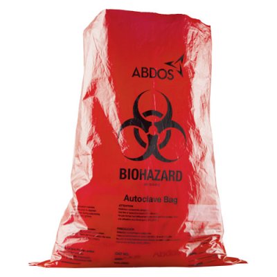 Biohazard Disposable Autoclave Bags, PP, Size 86.36 x 119.38cm, Red, Maximum Temp 135°C, 200 units