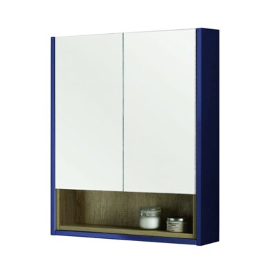 Lucca 60cm Mirror Cabninet - Matt Sapphire Blue