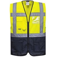 PORTWEST C476 Executive Hi-Vis Vest Yellow/Navy