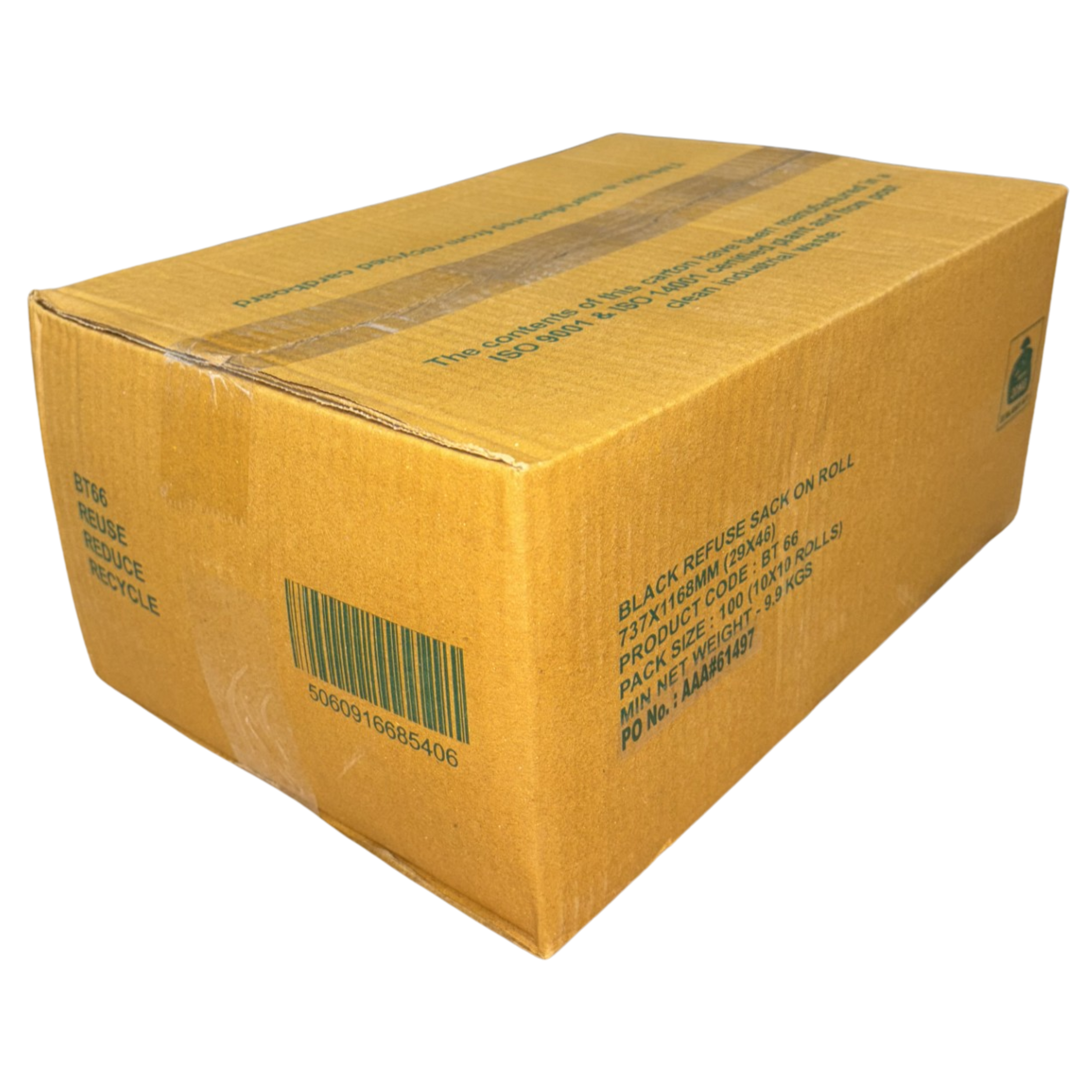 Black Refuse Sack on a Roll, 29 X 46, 250G, 100/Case