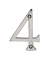 C1560-4-SC - Heritage Brass Numeral 4 Face Fix 76mm (3) Satin Chrome Finish