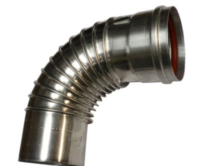 Bocht 90&deg; alu rookgasdicht diam 100