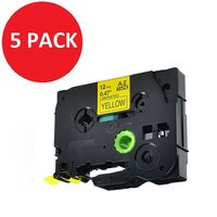 Compatible Brother TZE631 Black on Yellow 12mm x 8m Pack of 5