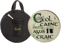 Koda 16" x 4" Irish Bodhran with Solid Wooden Black Frame - Supplied with Beater and Bag (Non-tuneable)" Ceol Caint Agus Craic "