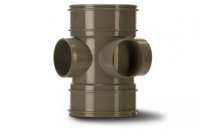 POLYPIPE SWE60SG SOLVENT GREY BOSS PIPE DOUBLE SOCKET 3W 110mm SOIL
