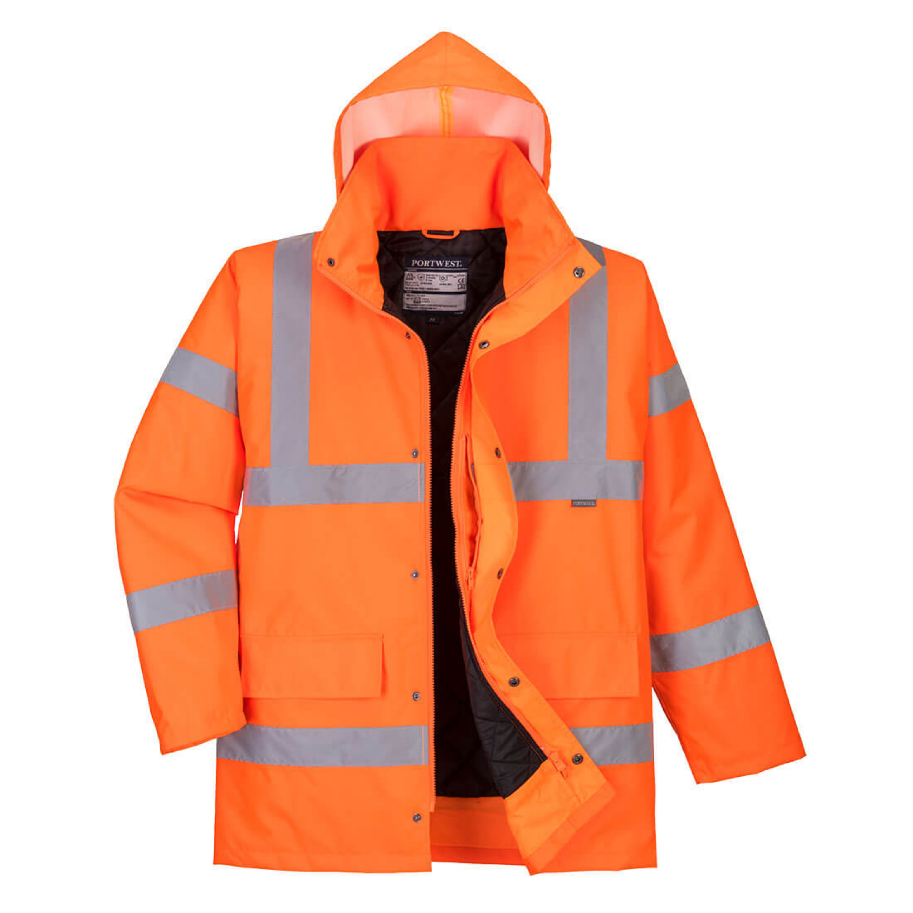 Portwest Hi Vis Traffic Waterproof Jacket, Orange