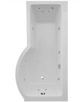 P SHAPE 1700X850MM RH SINGLE ENDED 12 JET WHIRLPOOL BATH & PANEL