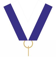 22mm Medal Ribbon with Clip (Blue & White)