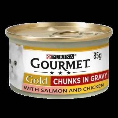 Gourmet Gold Cat Salmon & Chicken in Gravy Tin 12x85gm 