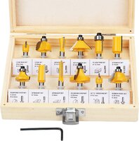 Tala Router Bit Set 1/4" 12 piece