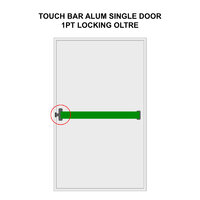 TOUCH BAR ALUM SINGLE DOOR 1PT LOCKING OLTRE