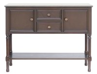 Back In Stock March Jacobean Brown 2 Door 2 Drawer 1 Shelf Unit with Marble Top 106x28x81cm