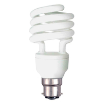 CFL HALF SPIRAL T2  240V 20WATT BC/B22 DAYLIGHT WHITE 1100LM