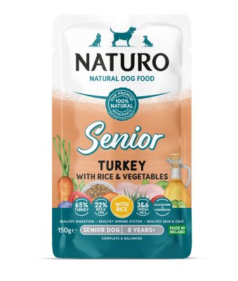 Naturo Senior Dog Turkey with Rice & Veg Pouches 8 x 150g