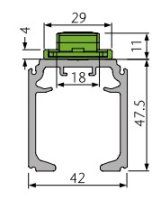 OPK Spaceship 160 (Part A) Track 3000mm With Premount Hooks (03-016-160-C30)