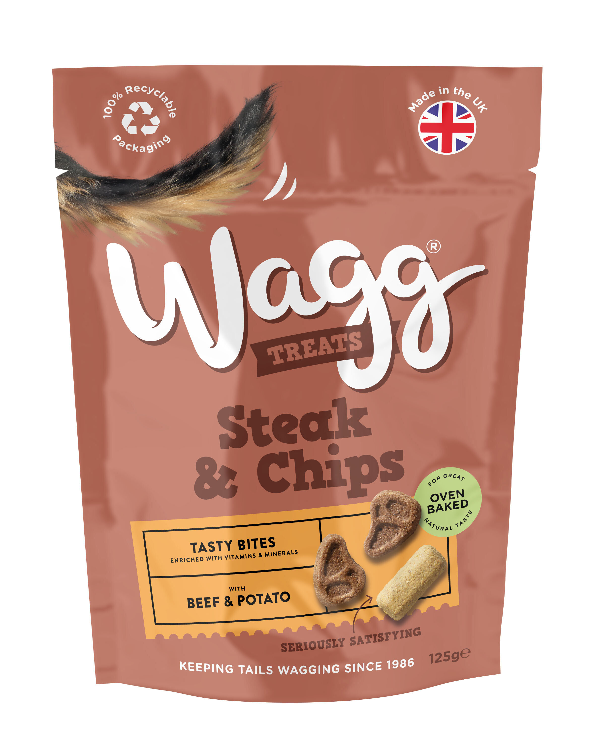 Wagg Dog Treats Steak & Chips 125g x 7 Percy & Pickles