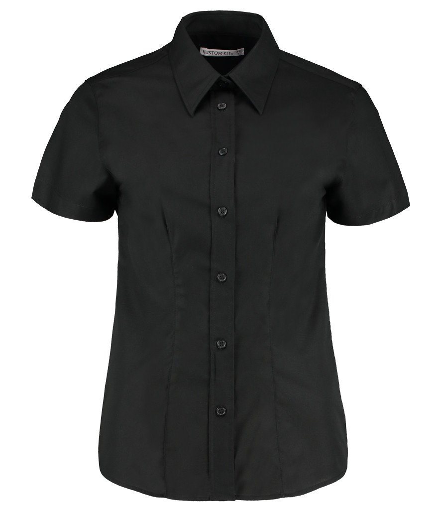 Kustom Kit Ladies Short Sleeve Workwear Oxford Shirt