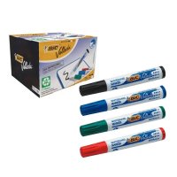Bic Velleda Whiteboard Marker - Bullet - Assorted 12pk (3x Black