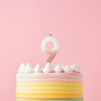 Rose Gold Ombre Number '9' Candle