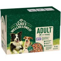 James Wellbeloved Adult Dog Pouch Lamb & Chicken with Rice in Gravy 90g 12pk x 1