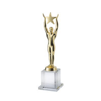 26cm Crystal & Gold Metal Award