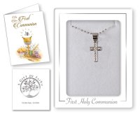 Communion Sterling Silver Cross Necklet   (C69370)