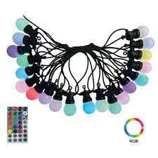 Ener-J 13 Mtrs RGB String Light Kit, 5V 5W (20 RGB Bulbs + IR Remote + UK Adapter)