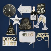 New Year Photo Props - Pack of 10