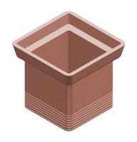 TRADITIONAL SALT GLAZE DRAIN RAISING PIECE SQUARE KRRS2/2 6"