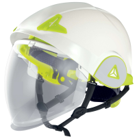 Deltaplus Dual-Shell Safety Helmet with Visor, White/Yellow