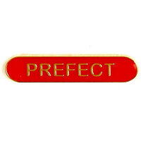 Prefect - Bar Shaped School Badge (Red)