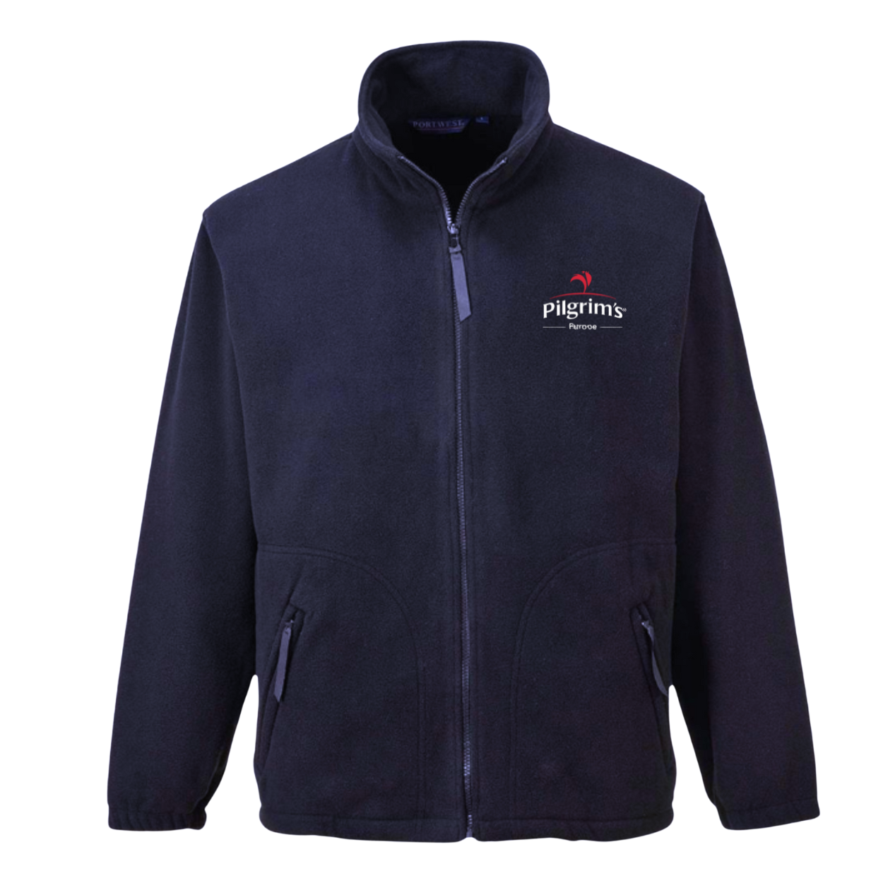 Navy Fleece Jacket with Pilgrim's Logo