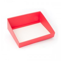 BOX TRAY LARGE HIGH BACK 400X320X150mm RED