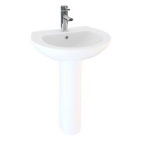 Tucker French Pro 450mm One Taphole Cloakroom Basin and Pedestal Pack INST45BA1SET