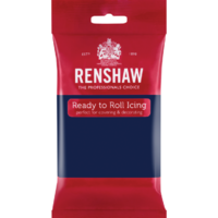red packet of renshaw ready to roll icing fondant navy blue
