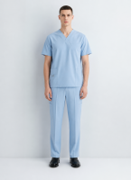 Avyres Unisex Scrub Top Men Blue- XXXL